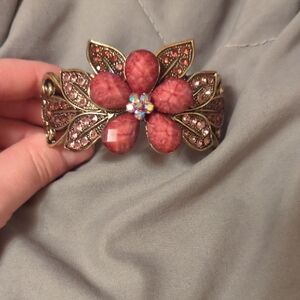 Pink Floral Cuff Bracelet